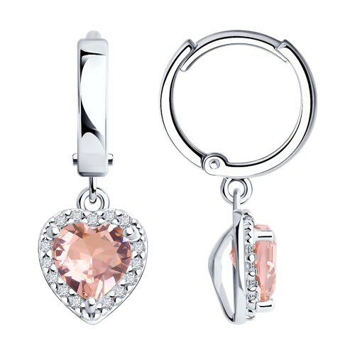 Серьги из серебра с ситаллами и фианитами Ювелирное изделие - Серьги из серебра с ситаллами и фианитами в магазине Best-Gold 131668