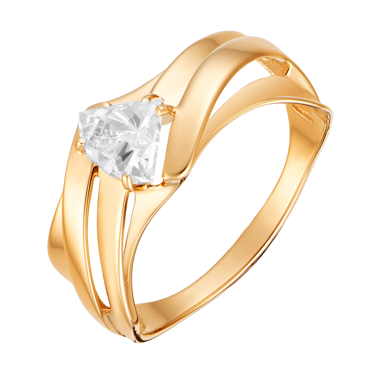 Кольцо из красного золота с фианитом Ювелирное изделие - Кольцо из красного золота с фианитом в магазине Best-Gold 030000