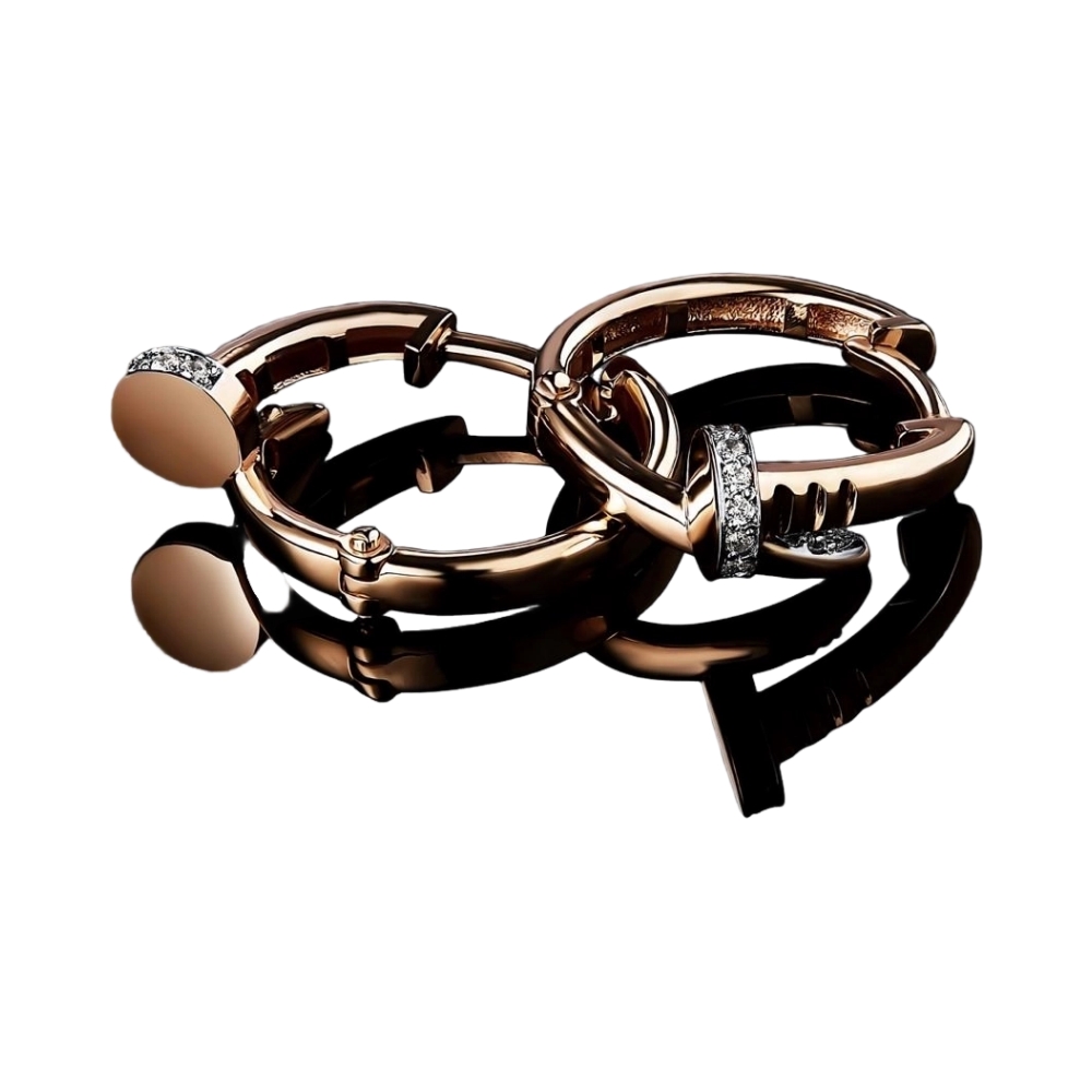 Серьги из красного золота с фианитами Ювелирное изделие - Серьги из красного золота с фианитами в магазине Best-Gold 125871