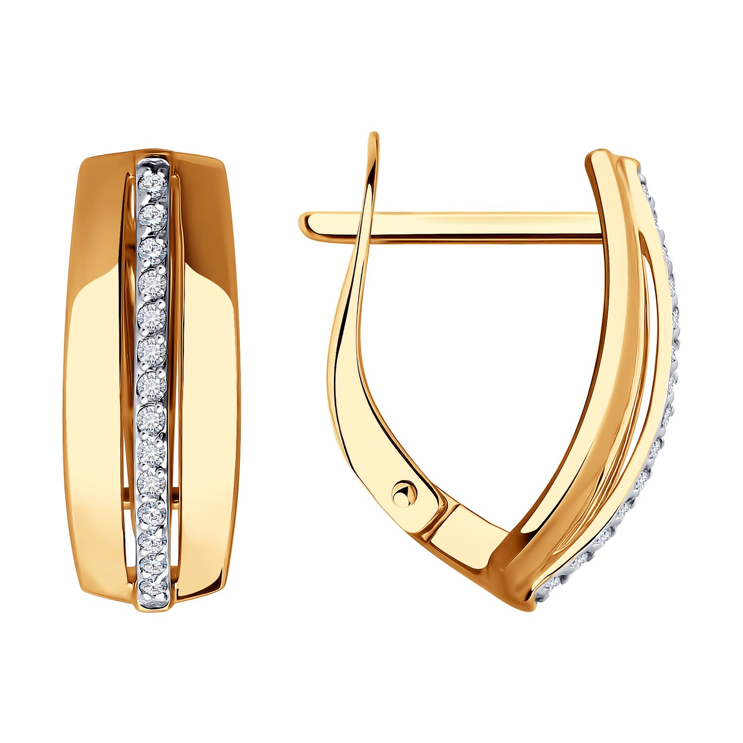 Ювелирное изделие - Серьги из красного золота с фианитами в магазине Best-Gold 139351