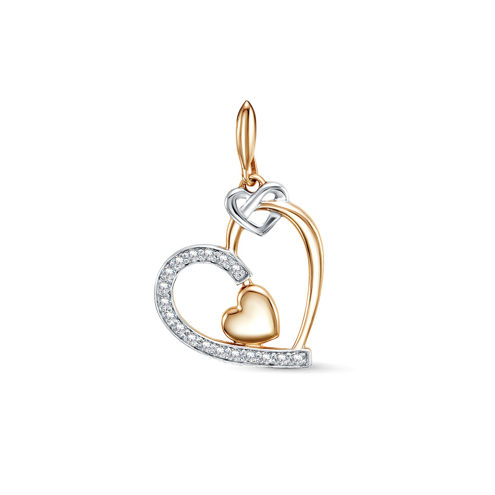 Ювелирное изделие - Подвеска из красного золота с фианитами в магазине Best-Gold 068122