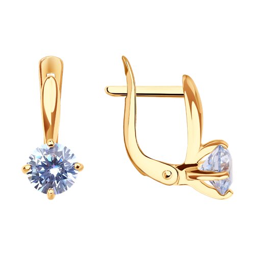 Серьги из красного золота с фианитами Ювелирное изделие - Серьги из красного золота с фианитами в магазине Best-Gold 146798