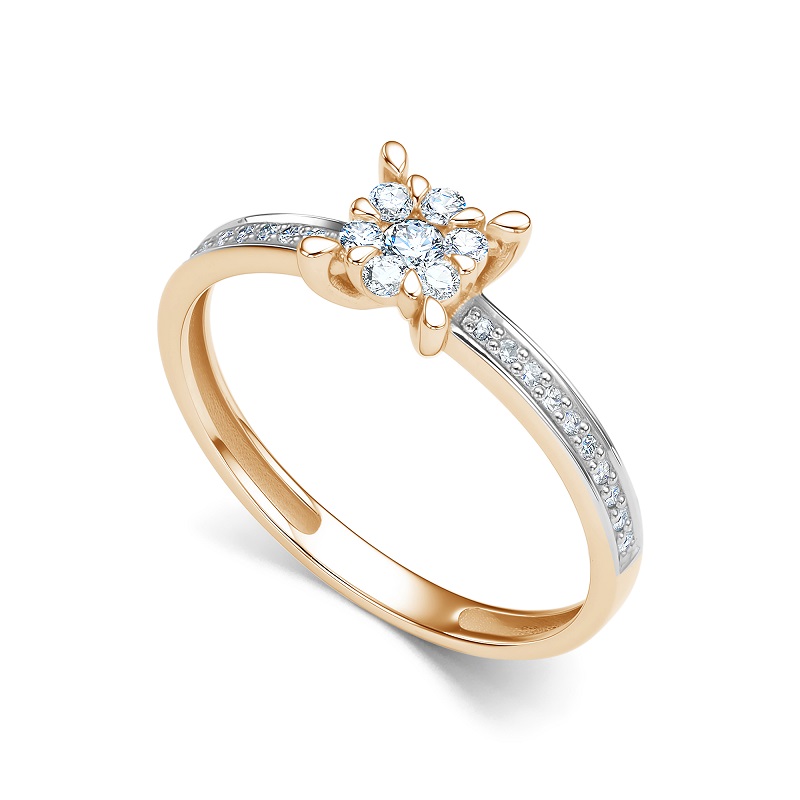 Ювелирное изделие - Кольцо из красного золота с бриллиантами в магазине Best-Gold 154414