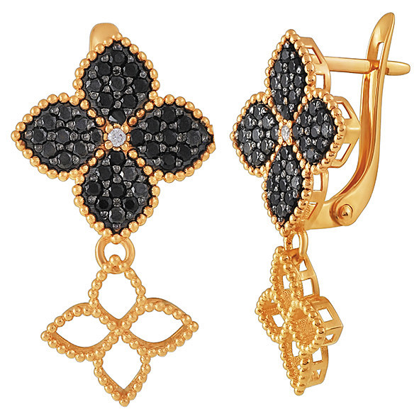 Серьги из красного золота с фианитами Ювелирное изделие - Серьги из красного золота с фианитами в магазине Best-Gold 049377