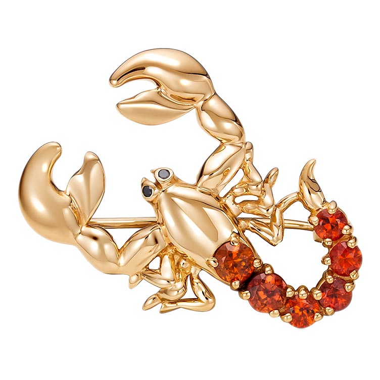 Брошь из красного золота с сапфирами и бриллиантами Ювелирное изделие - Брошь из красного золота с сапфирами и бриллиантами в магазине Best-Gold 122940