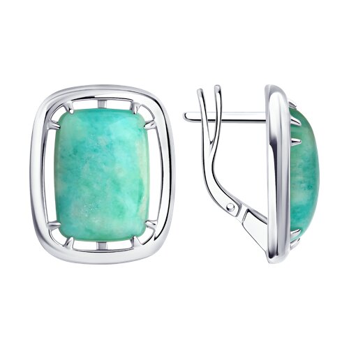 Серьги из серебра с амазонитом Ювелирное изделие - Серьги из серебра с амазонитом в магазине Best-Gold 152552