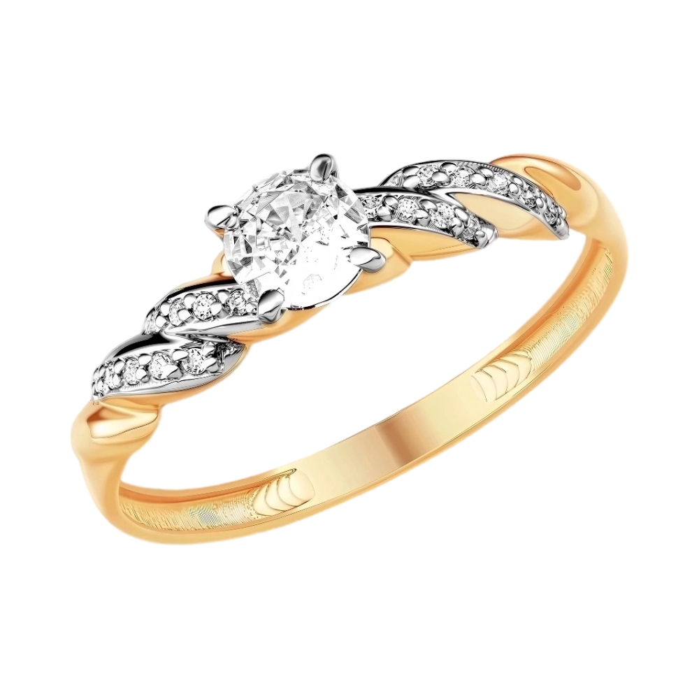 Ювелирное изделие - Кольцо из красного золота с фианитами в магазине Best-Gold 150459