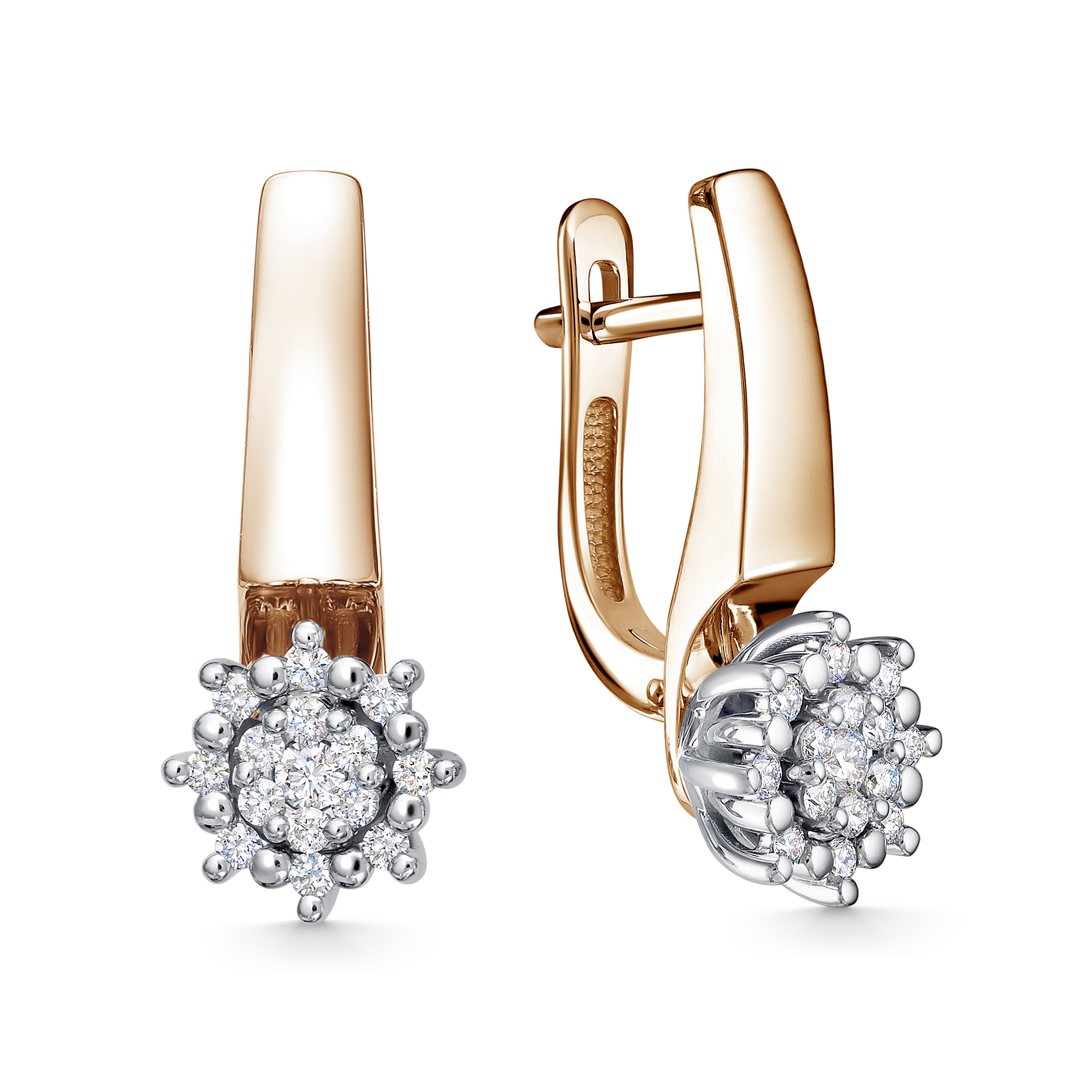 Серьги в красном золоте с бриллиантами Ювелирное изделие - Серьги в красном золоте с бриллиантами в магазине Best-Gold 141618