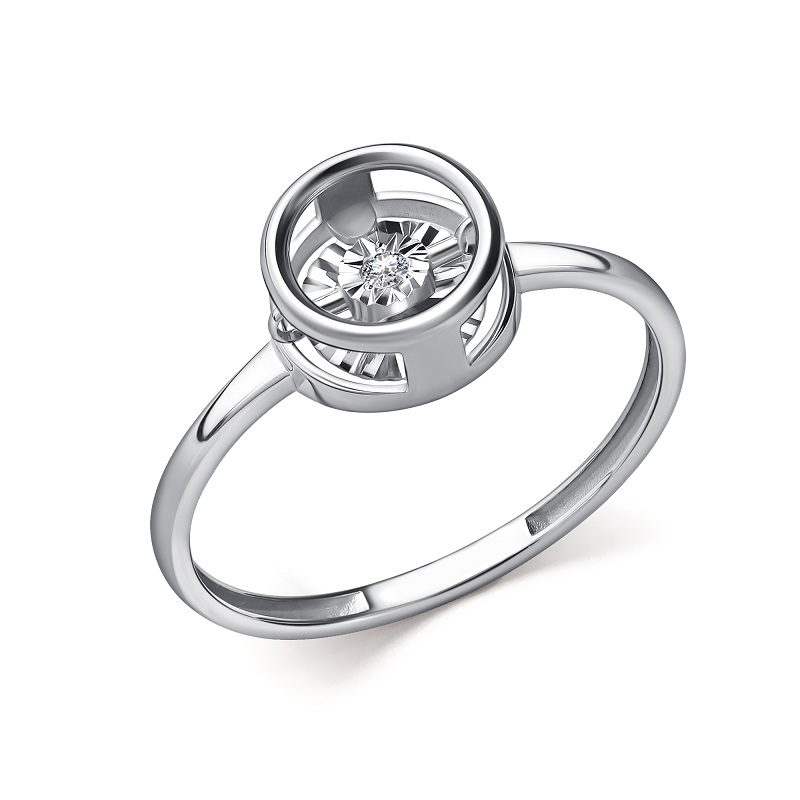 Кольцо из белого золота с бриллиантом