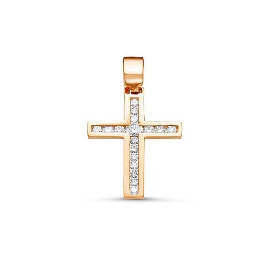 Ювелирное изделие - Крест из красного золота с бриллиантами в магазине Best-Gold 086409