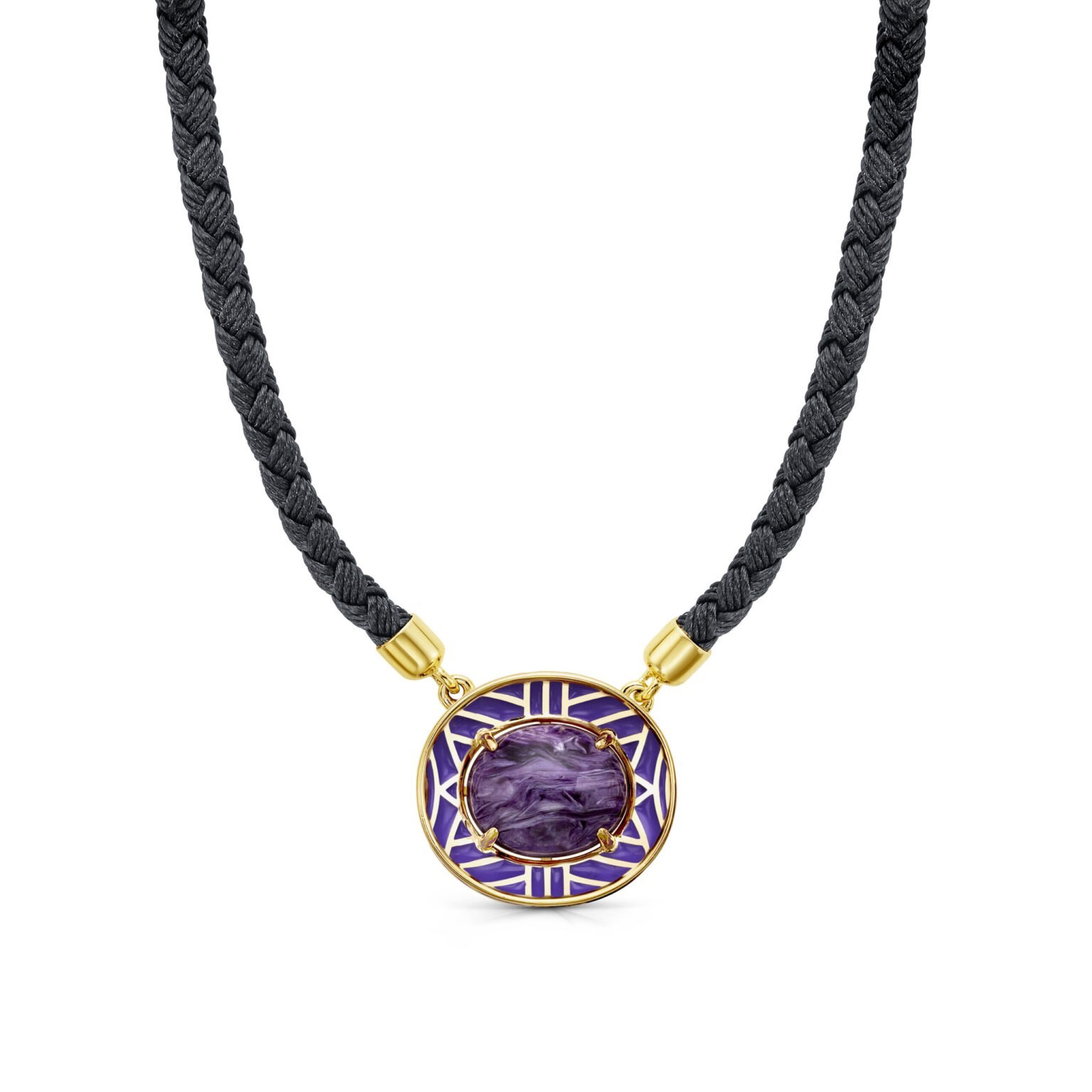 Колье из серебра с чароитом