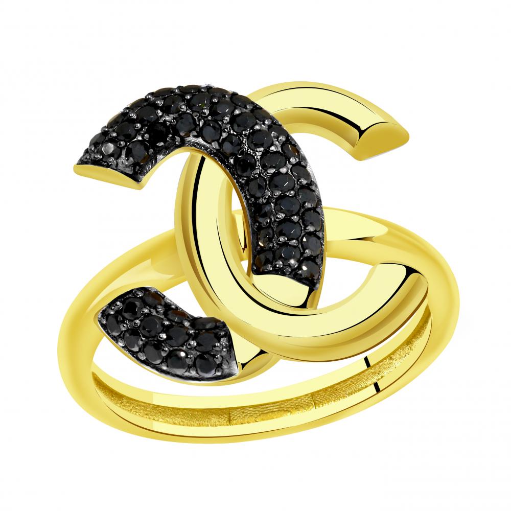 Кольцо из жёлтого золота с фианитами Ювелирное изделие - Кольцо из жёлтого золота с фианитами в магазине Best-Gold 034987