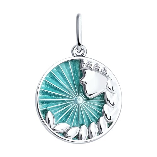 Ювелирное изделие - Подвеска из серебра с фианитами и эмалью в магазине Best-Gold 152869