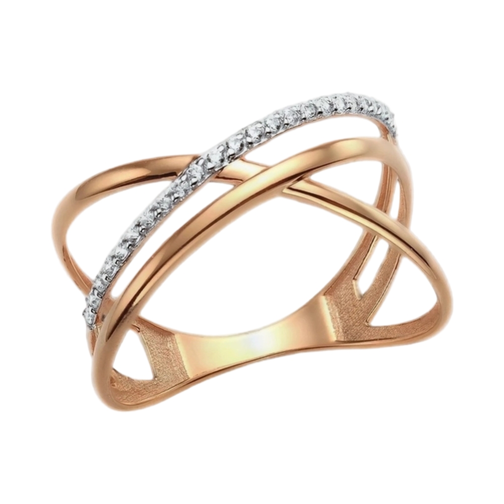 Ювелирное изделие - Кольцо из красного золота с фианитами в магазине Best-Gold 143678