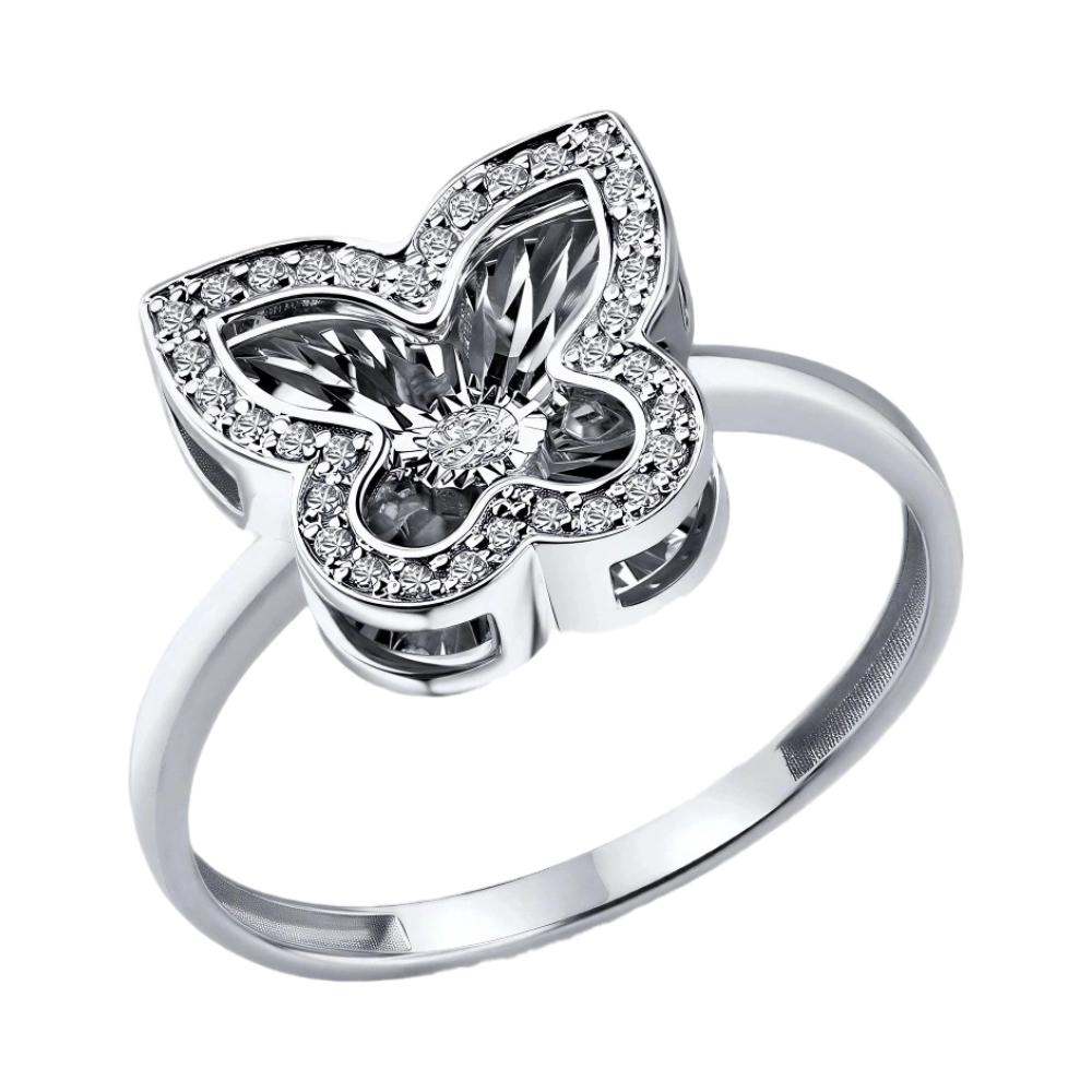 Кольцо из белого золота с бриллиантами