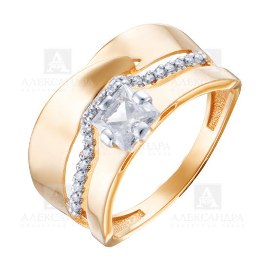 Кольцо из красного золота с фианитами Ювелирное изделие - Кольцо из красного золота с фианитами в магазине Best-Gold 140054