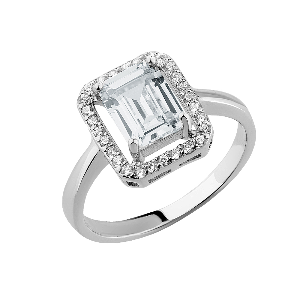 Кольцо из серебра с цирконием Ювелирное изделие - Кольцо из серебра с цирконием в магазине Best-Gold 140236