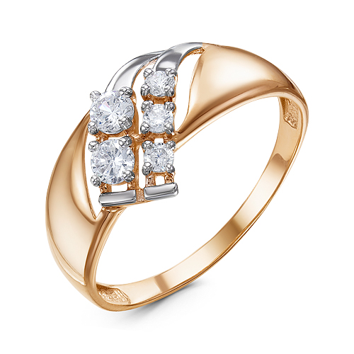 Кольцо из красного золота с фианитами Ювелирное изделие - Кольцо из красного золота с фианитами в магазине Best-Gold 105804