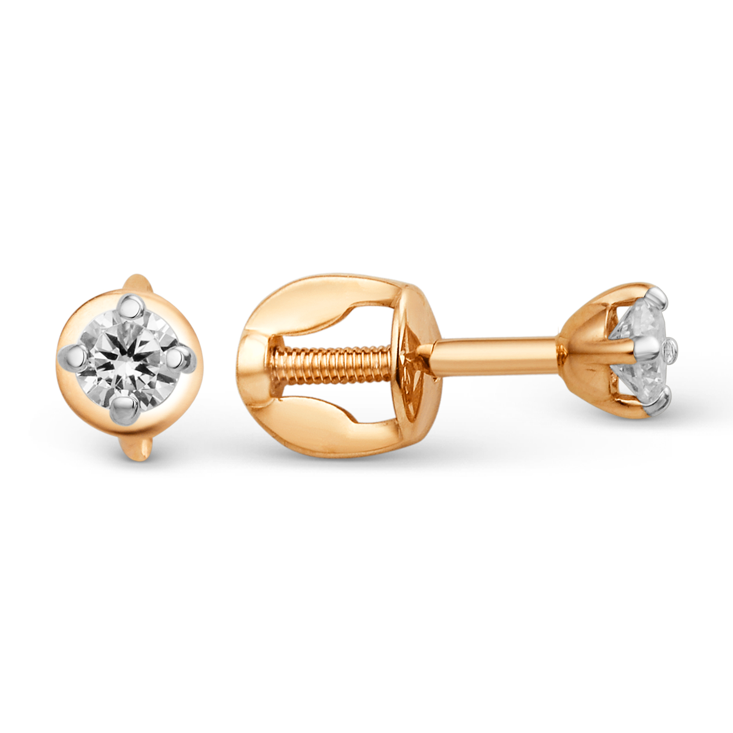 Серьги из красного золота с фианитами Ювелирное изделие - Серьги из красного золота с фианитами в магазине Best-Gold 155355