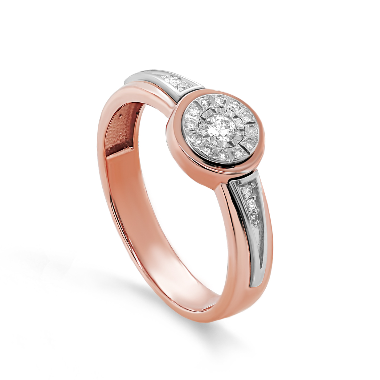 Кольцо из красного золота с бриллиантами Ювелирное изделие - Кольцо из красного золота с бриллиантами в магазине Best-Gold 127427