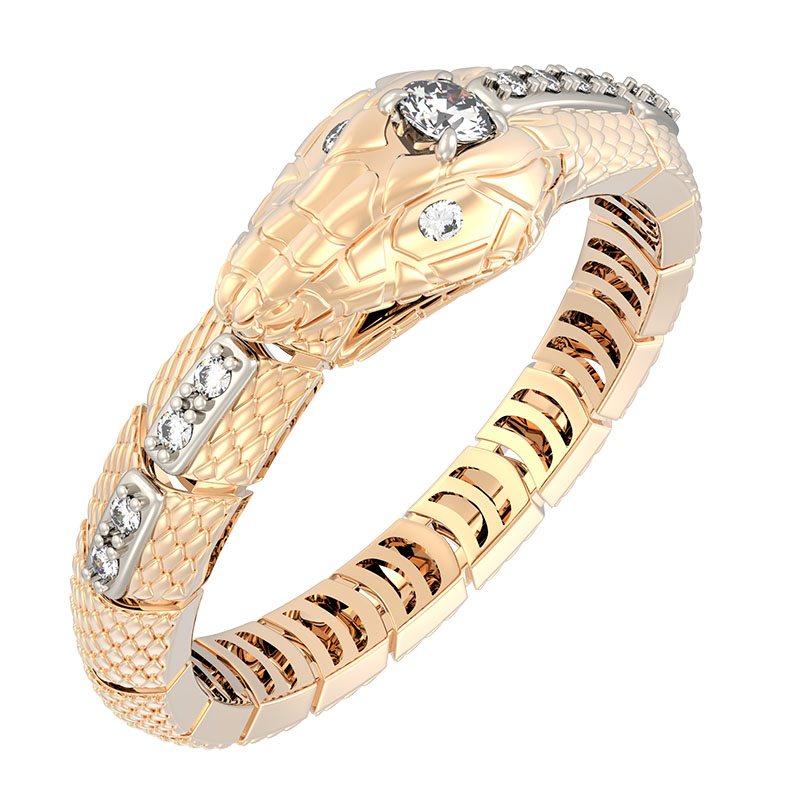 Кольцо из красного золота с бриллиантами Ювелирное изделие - Кольцо из красного золота с бриллиантами в магазине Best-Gold 149384