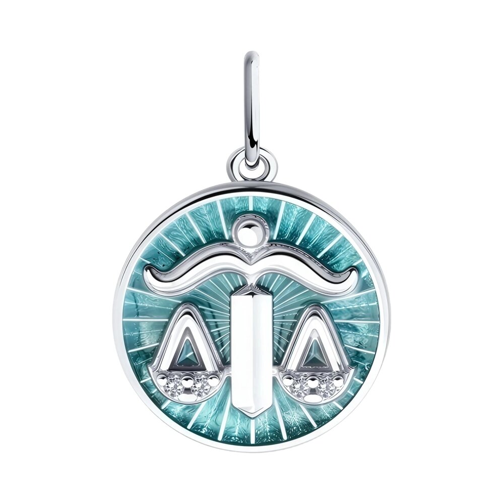 Ювелирное изделие - Подвеска из серебра с фианитами и эмалью в магазине Best-Gold 152867