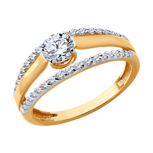 Кольцо из красного золота с фианитами Ювелирное изделие - Кольцо из красного золота с фианитами в магазине Best-Gold 145850