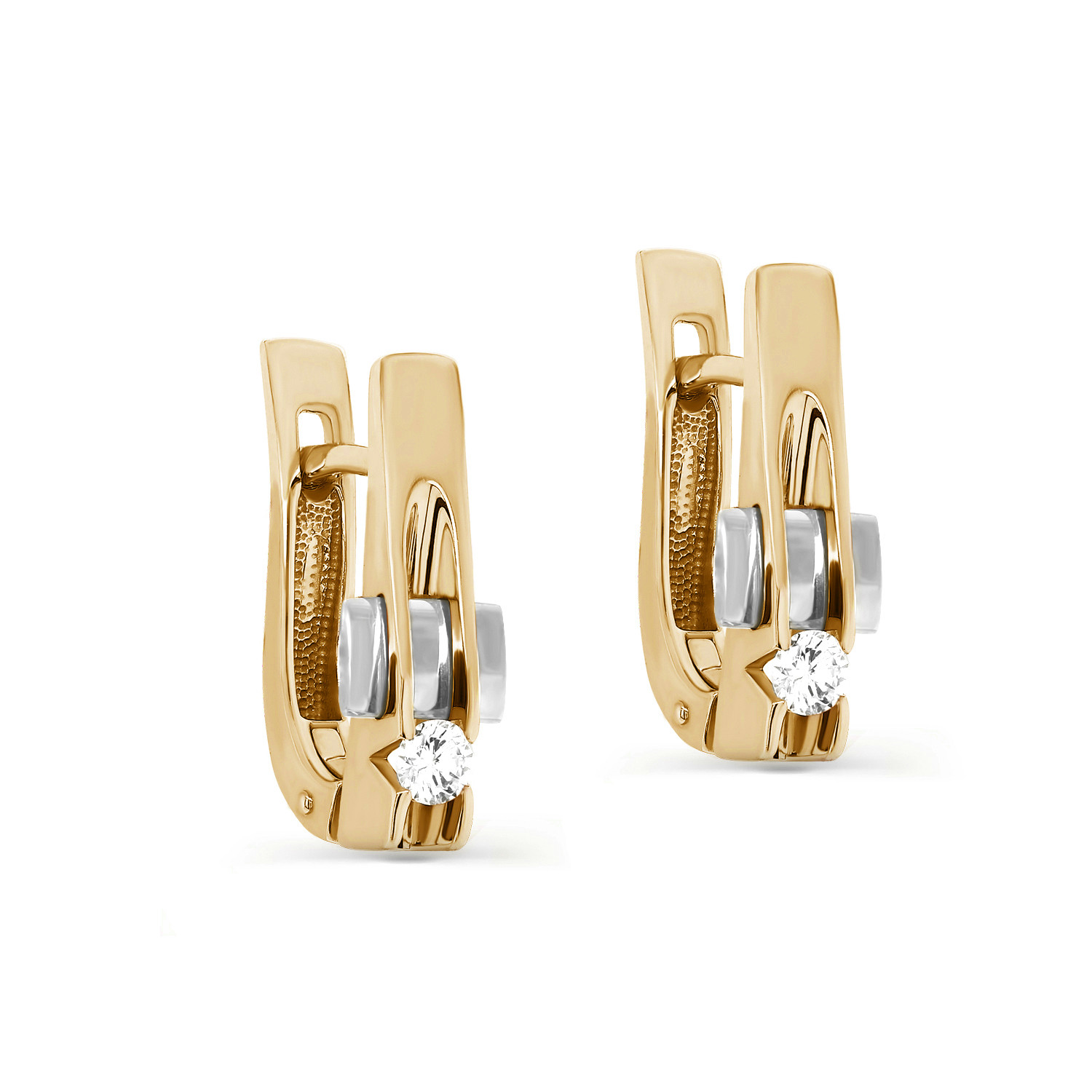 Серьги из желтого золота с бриллиантами Ювелирное изделие - Серьги из желтого золота с бриллиантами в магазине Best-Gold 028361