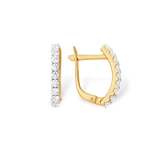 Серьги из красного золота с фианитами Ювелирное изделие - Серьги из красного золота с фианитами в магазине Best-Gold 102962