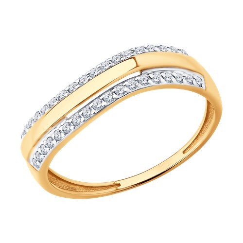 Ювелирное изделие - Кольцо из красного золота с фианитами в магазине Best-Gold 149753