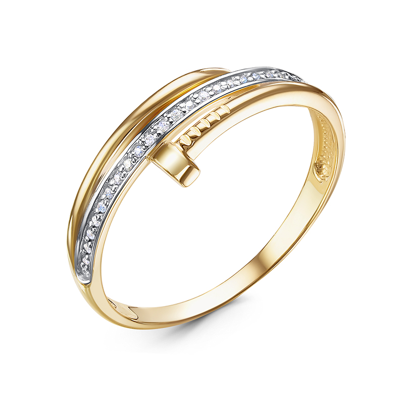 Кольцо из жёлтого золота с фианитами Ювелирное изделие - Кольцо из жёлтого золота с фианитами в магазине Best-Gold 106402