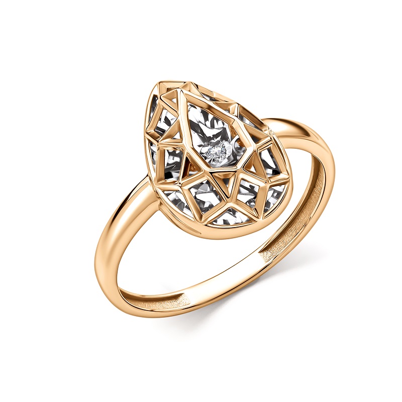 Ювелирное изделие - Кольцо из красного золота с бриллиантами в магазине Best-Gold 156950