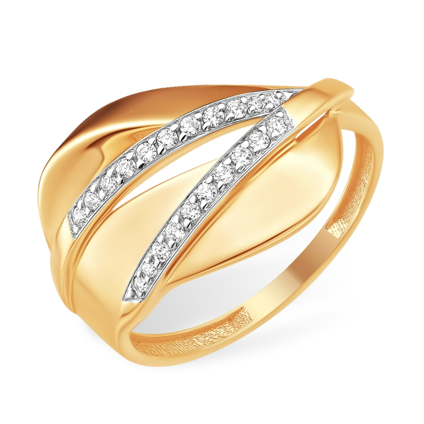 Кольцо из красного золота с фианитами Ювелирное изделие - Кольцо из красного золота с фианитами в магазине Best-Gold 147544