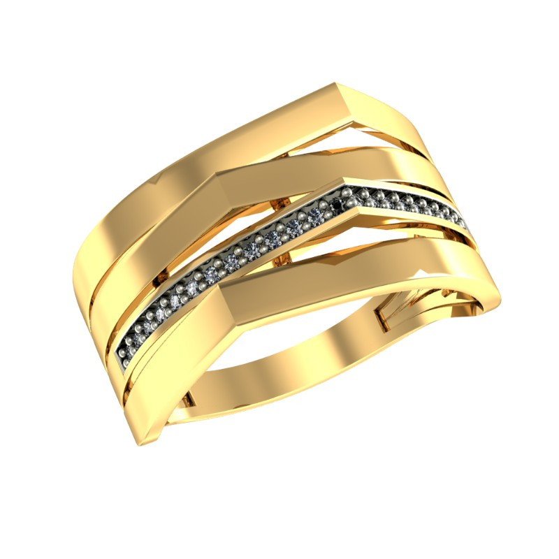 Кольцо из жёлтого золота с фианитами Ювелирное изделие - Кольцо из жёлтого золота с фианитами в магазине Best-Gold 033964