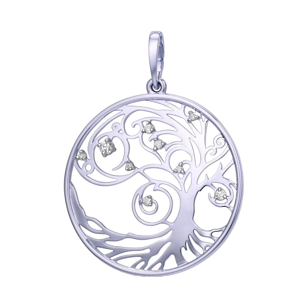 Подвеска из белого золота с фианитами Ювелирное изделие - Подвеска из белого золота с фианитами в магазине Best-Gold 151600