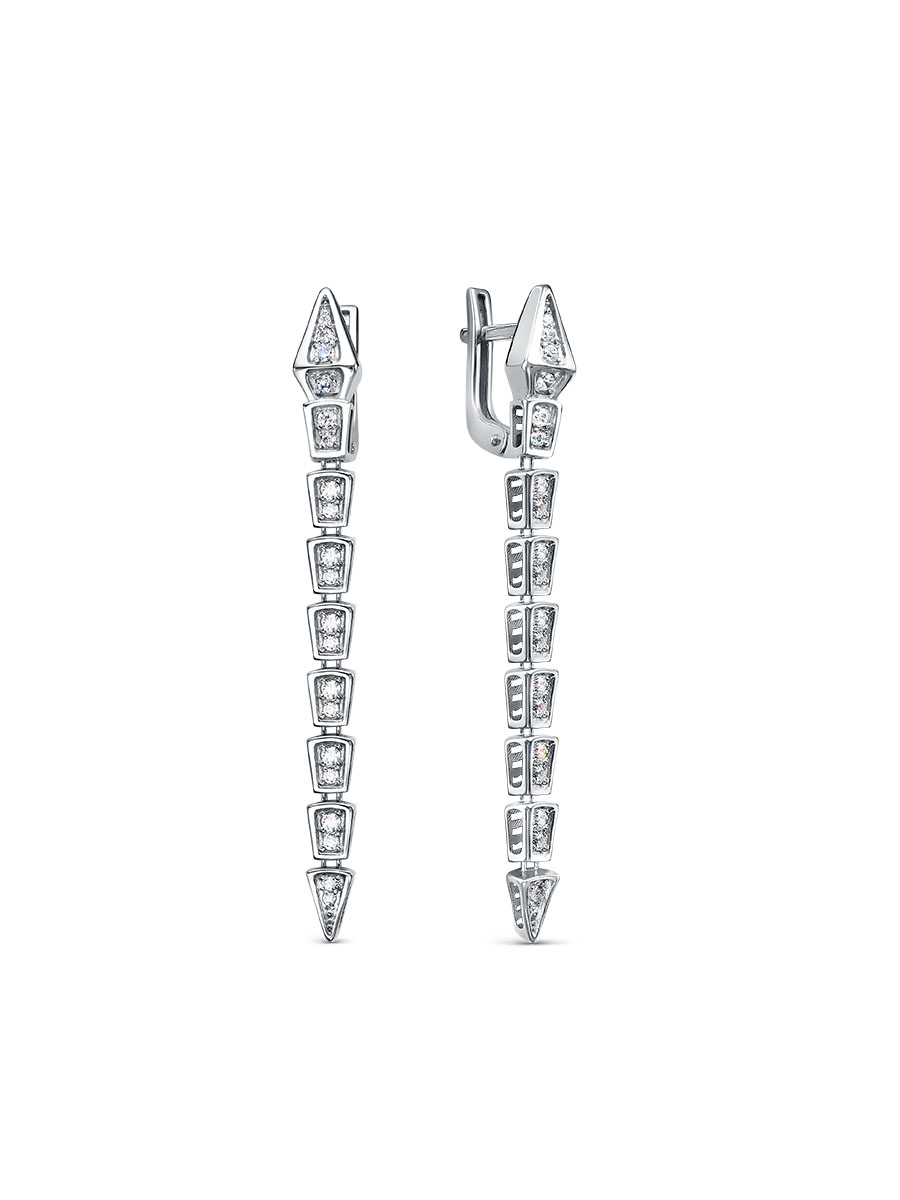 Серьги из белого золота с фианитами Ювелирное изделие - Серьги из белого золота с фианитами в магазине Best-Gold 134957