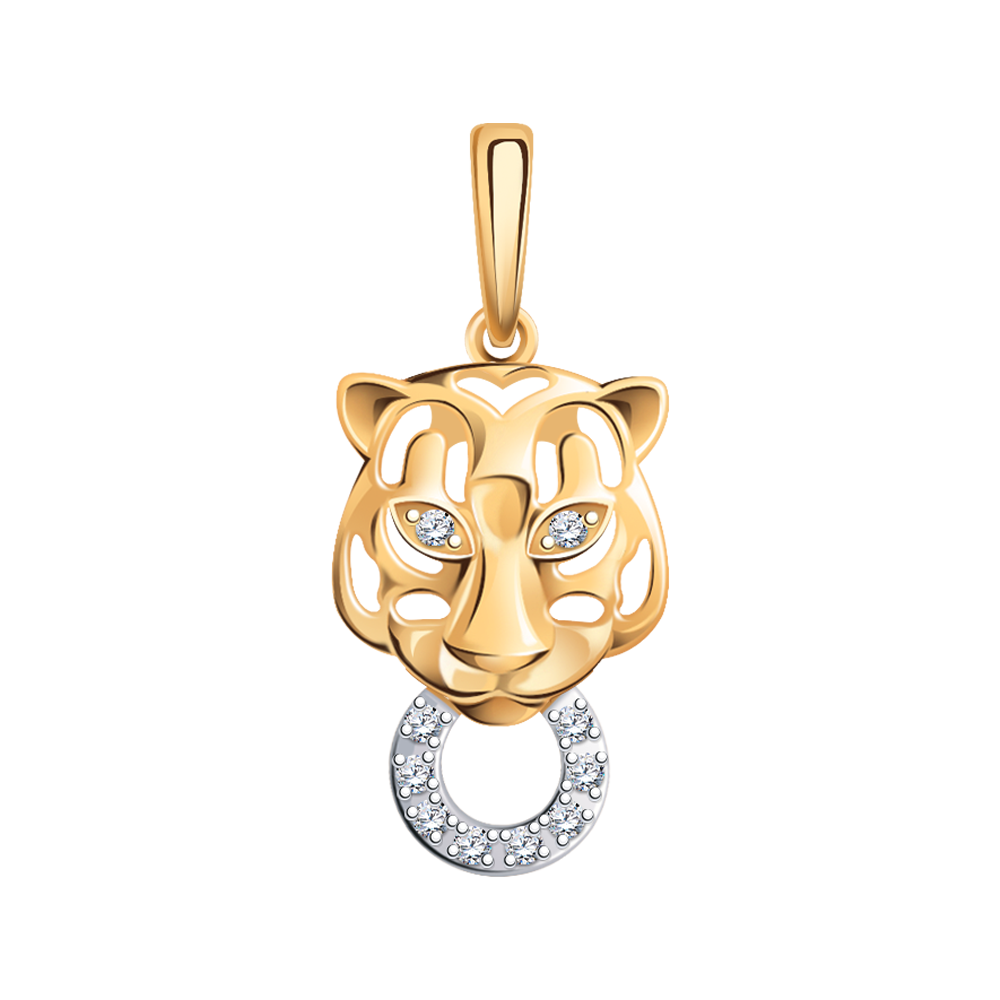 Подвеска из красного золота с фианитами Ювелирное изделие - Подвеска из красного золота с фианитами в магазине Best-Gold 131150