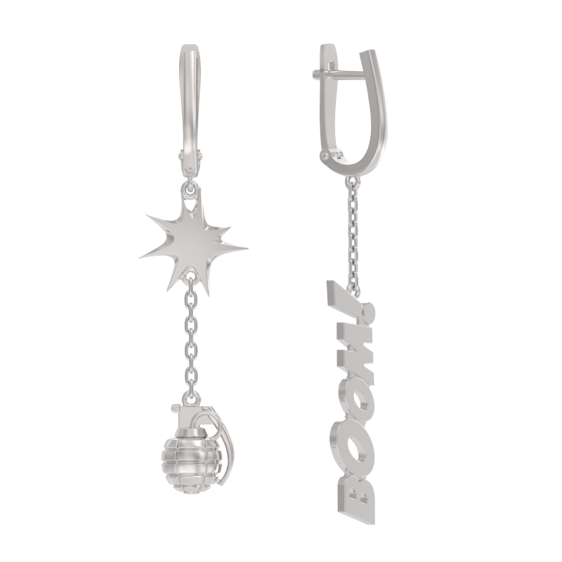 Серьги из серебра Ювелирное изделие - Серьги из серебра в магазине Best-Gold 111274