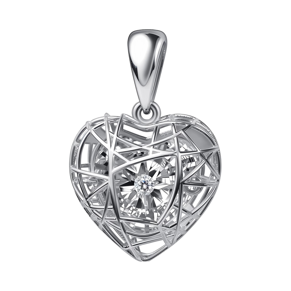 Ювелирное изделие - Подвеска из белого золота с бриллиантом в магазине Best-Gold 156228