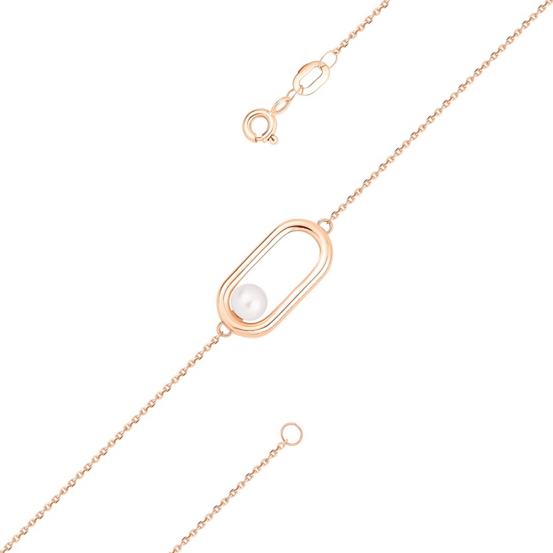 Браслет из красного золота с жемчугом Ювелирное изделие - Браслет из красного золота с жемчугом в магазине Best-Gold 152978