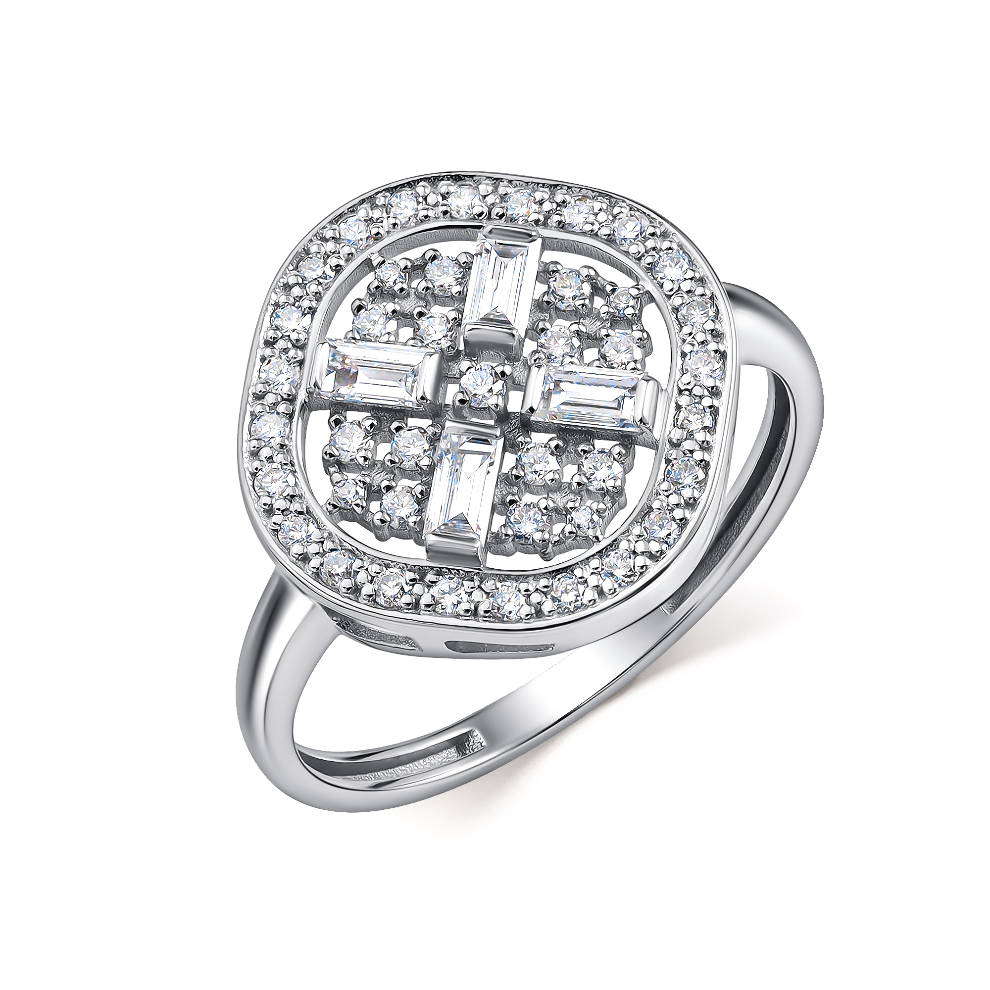 Ювелирное изделие - Кольцо из белого золота с бриллиантами в магазине Best-Gold 142291