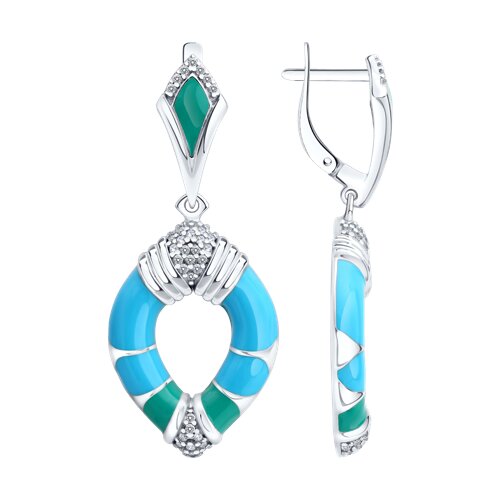 Серьги из серебра с фианитами Ювелирное изделие - Серьги из серебра с фианитами в магазине Best-Gold 152817