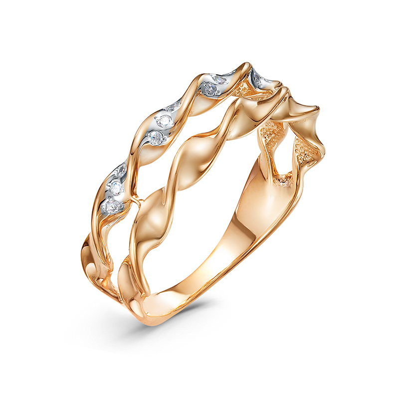 Кольцо из красного золота с фианитами Ювелирное изделие - Кольцо из красного золота с фианитами в магазине Best-Gold 140472