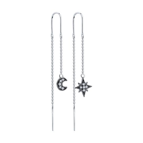 Серьги из серебра с фианитами Ювелирное изделие - Серьги из серебра с фианитами в магазине Best-Gold 152843