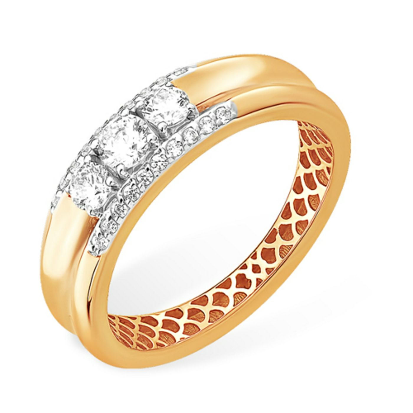 Кольцо из красного золота с фианитами Ювелирное изделие - Кольцо из красного золота с фианитами в магазине Best-Gold 111397