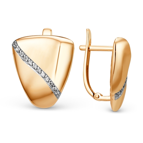 Серьги из красного золота с фианитами Ювелирное изделие - Серьги из красного золота с фианитами в магазине Best-Gold 122921