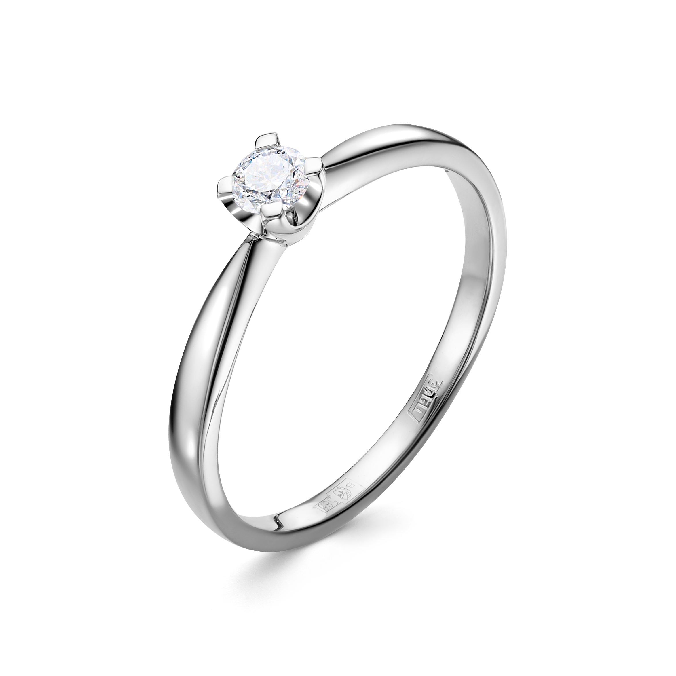 Ювелирное изделие - Помолвочное кольцо из белого золота с бриллиантом в магазине Best-Gold 123545