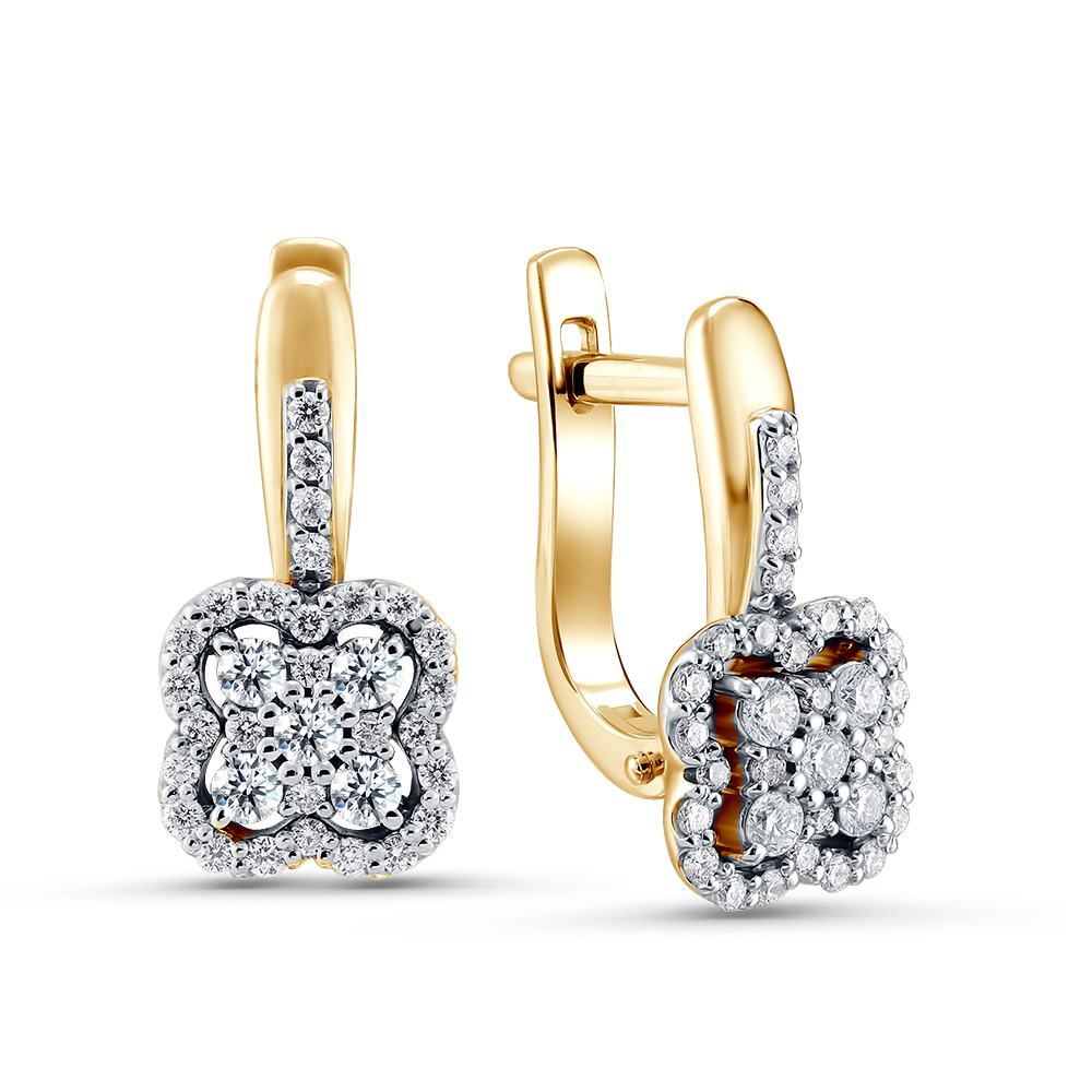 Серьги в красном золоте с бриллиантами Ювелирное изделие - Серьги в красном золоте с бриллиантами в магазине Best-Gold 131787