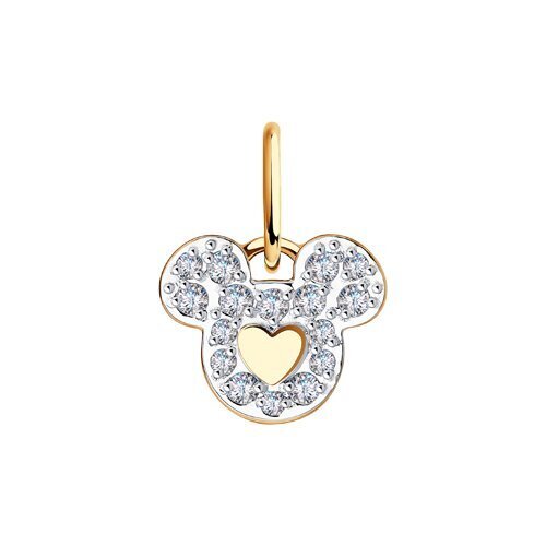 Подвеска из красного золота с фианитами Ювелирное изделие - Подвеска из красного золота с фианитами в магазине Best-Gold 037317