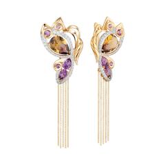 Ювелирное изделие - Серьги из красного золота с аметистом в магазине Best-Gold 132099